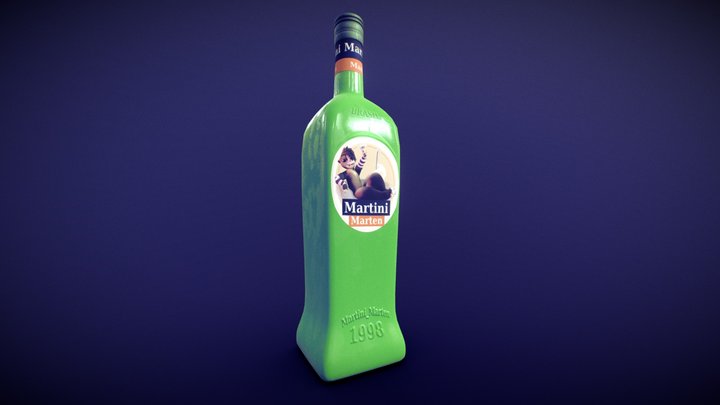 Martini Bottle 3D Model