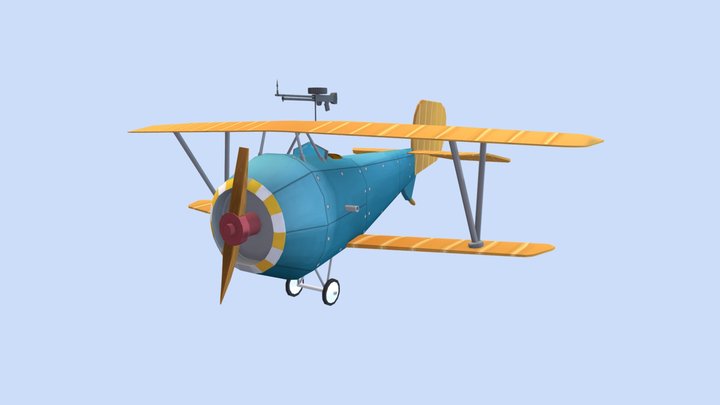 Stylized WW1 Airplane - Nieuport 17 3D Model