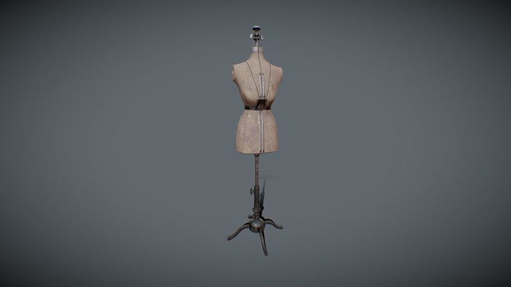 Old Sewing Mannequin V3 3D Model