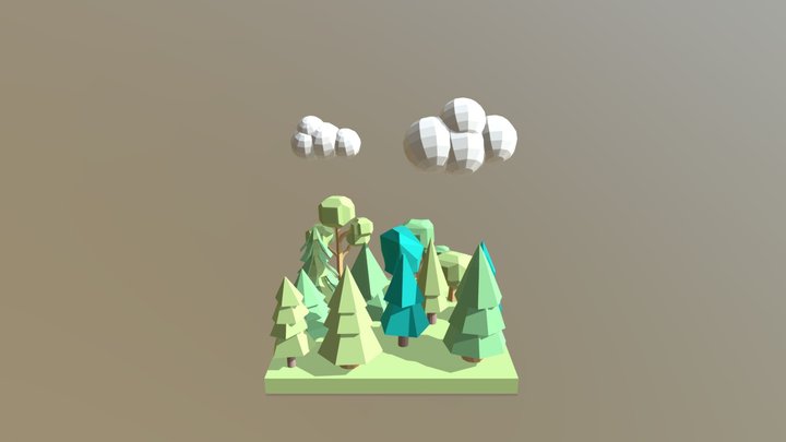 Low Poly Trees 3D Model