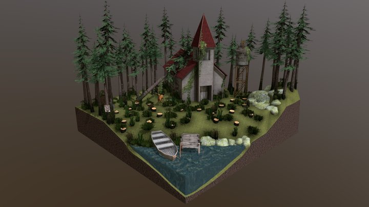 DAE Diorama - Forest Loner 3D Model