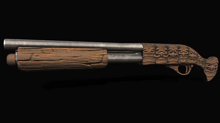 Sneaky Tiki Like Sawed-off (Metal) CS:GO Skin 3D Model