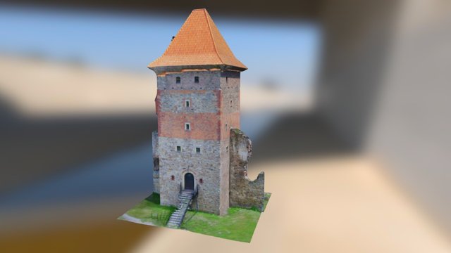 Tower of the castle in Chudów, Poland 3D Model