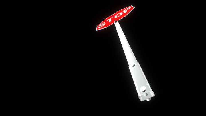 Stop Sign with bolts and base mount 3D Model