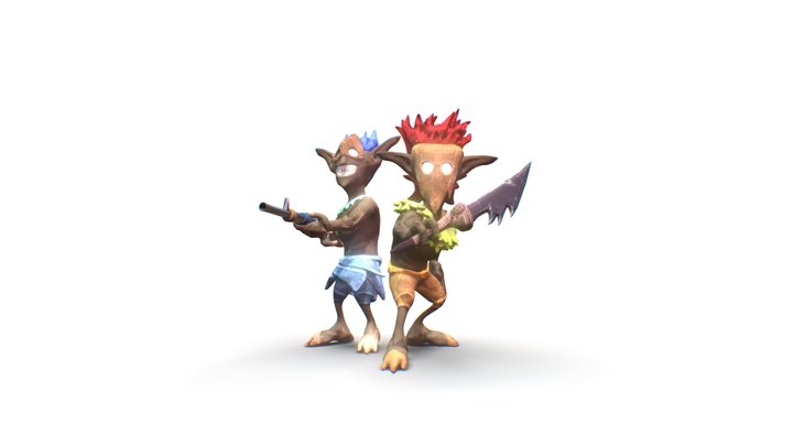 Funky Game Characters 3D Model