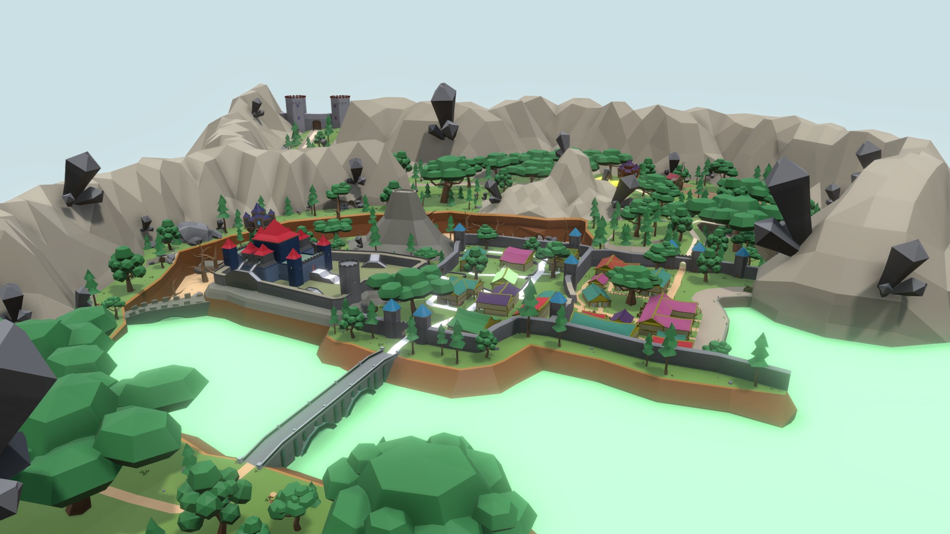 3D model LowPoly World - This is a 3D model of the LowPoly World. The 3D model is about diagram.