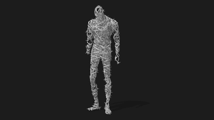 barbed wire man 3D Model