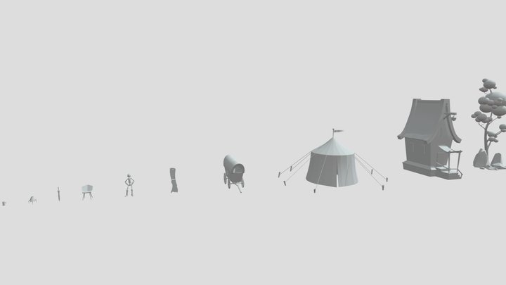 (HW XYZ School)Blocking 3D Model