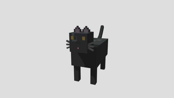PixelCats - Black British Shorthair – Free 3D Model STL