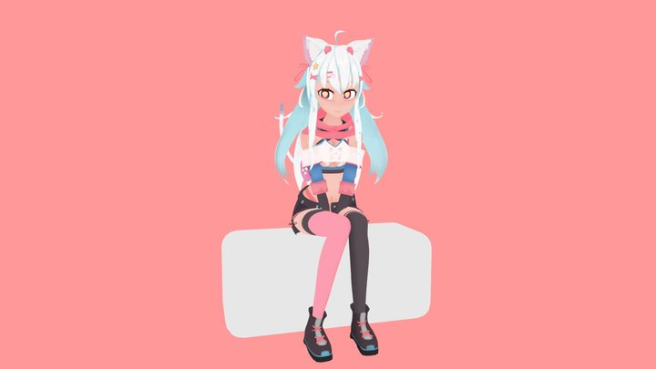 Anime Catgirl 3D Model