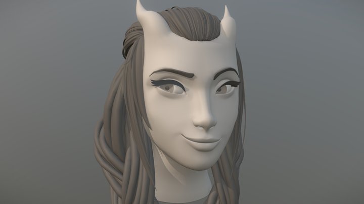 Character Headshot WIP 3D Model