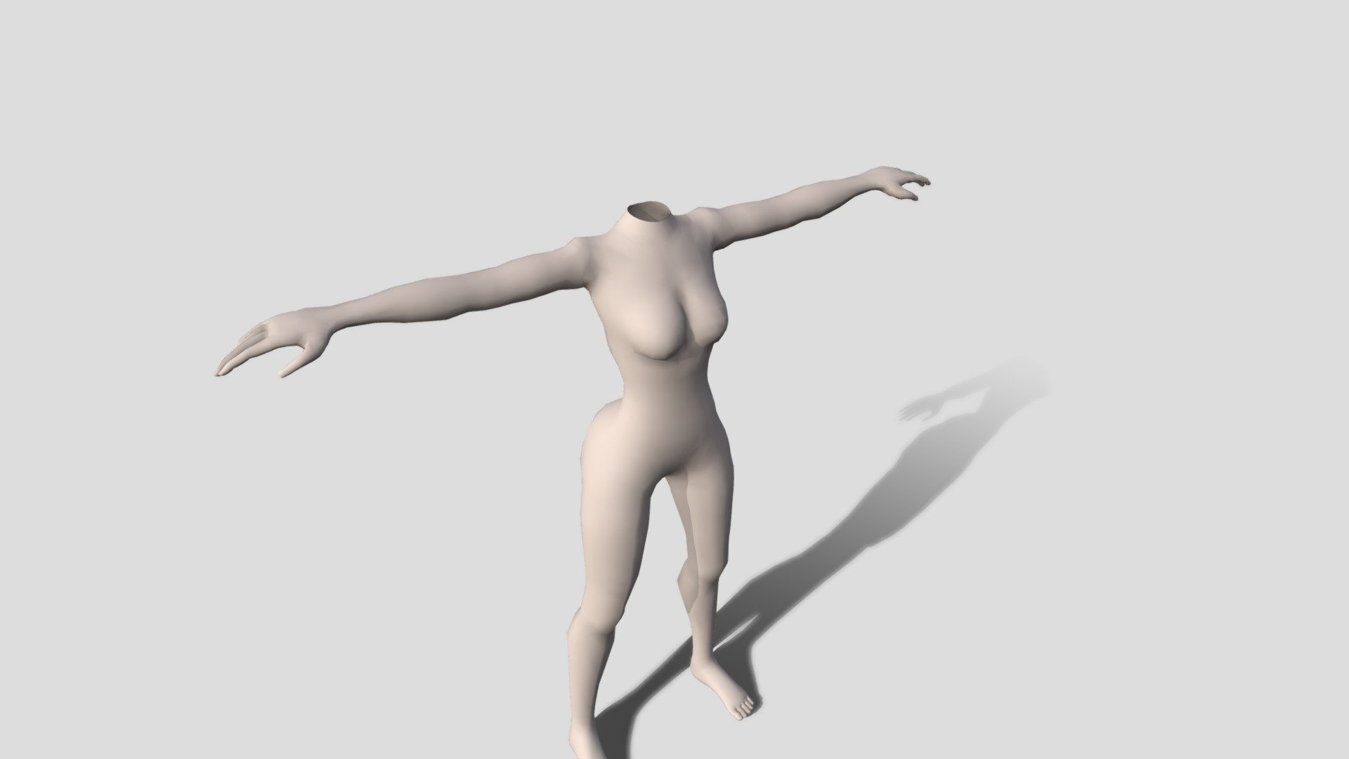 Stylized low poly female body