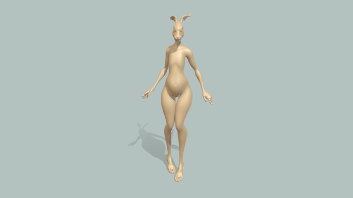 Anthropomorphic Rabbir body Showcase 3D Model