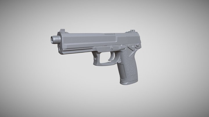 Gun 3D Scan HK .45 Semi-automatic Pistol 3D Model