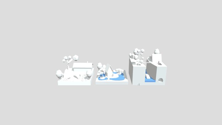 Forest loner - Diorama and House blockout 3D Model