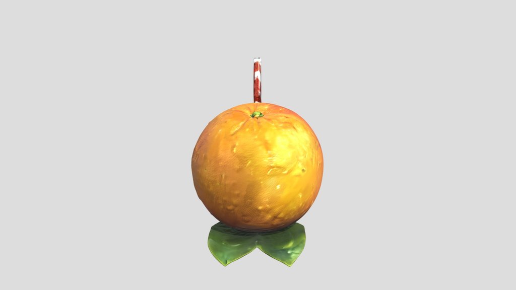 Orange with straw and leaves