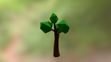 Low Poly Leafed Tree 3D Model