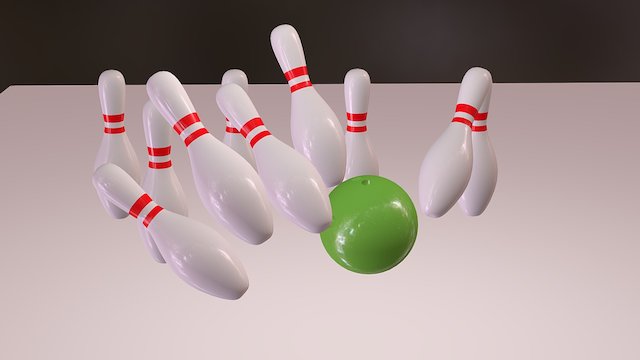 Bowling Alley Action Scene 3D Model