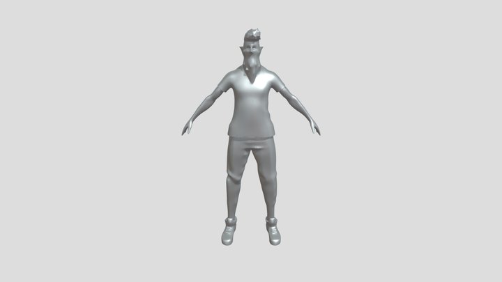 standing male figure in casual clothing 3D Model
