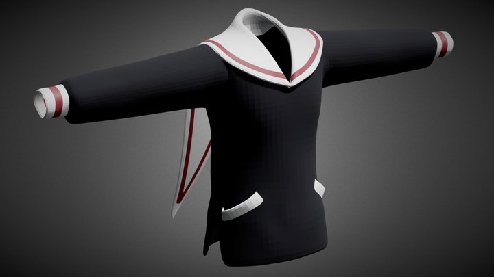 School Sailor Sweater 3D Model