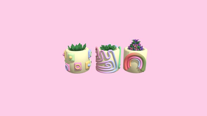 Clay pots 3D Model