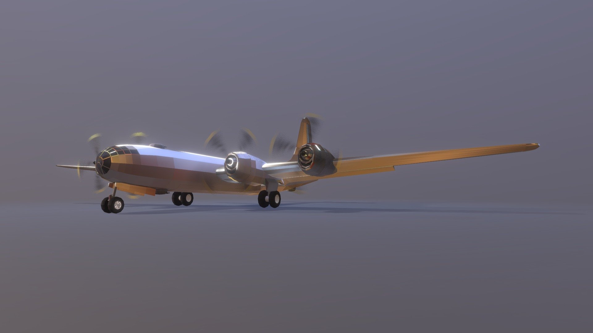 Lowpoly B-29 Superfortress Takeoff - Download Free 3D Model By Kai ...