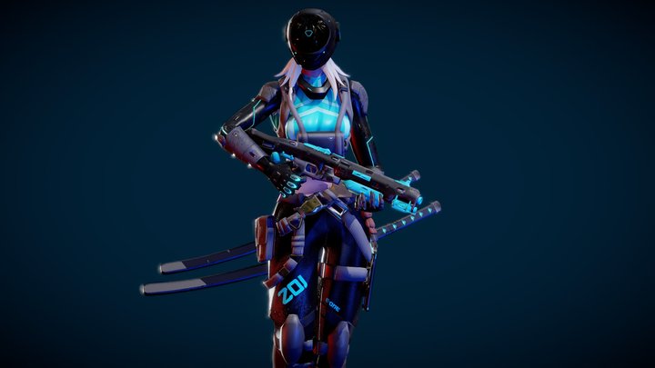 Cyberpunk Zoi Robot 3D Model