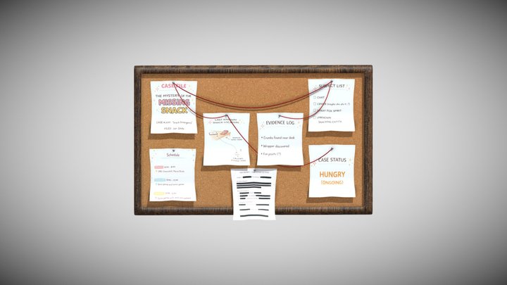 Vtuber Detective Case Board 3D Model