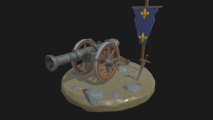 Artillery Canon ( Stylized ) 3D Model