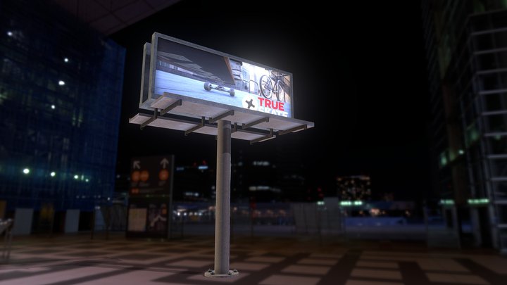 Low Poly Billboard (city-prop) 3D Model