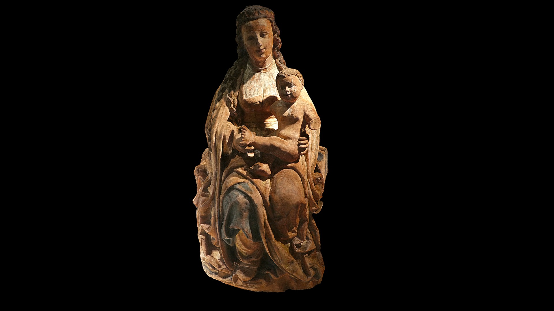 3D model Vierge à l’Enfant - This is a 3D model of the Vierge à l'Enfant. The 3D model is about a statue of a person holding a baby.