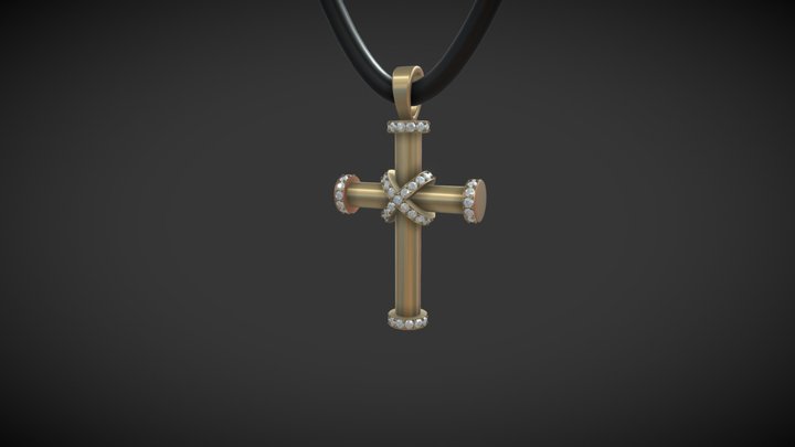 Cross_Diamonds_Y_Gold 3D Model