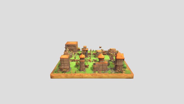Generate a game 2D game map 3D Model