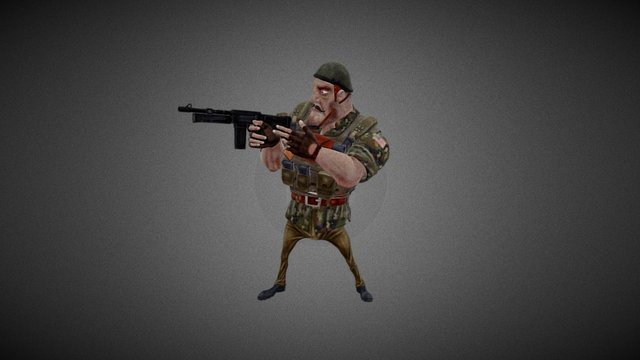 Shot Stand Big Gun Final 3D Model