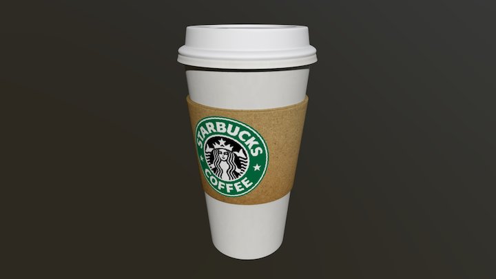 Starbucks Grande Coffee Cup (Caution HOT!) 3D Model