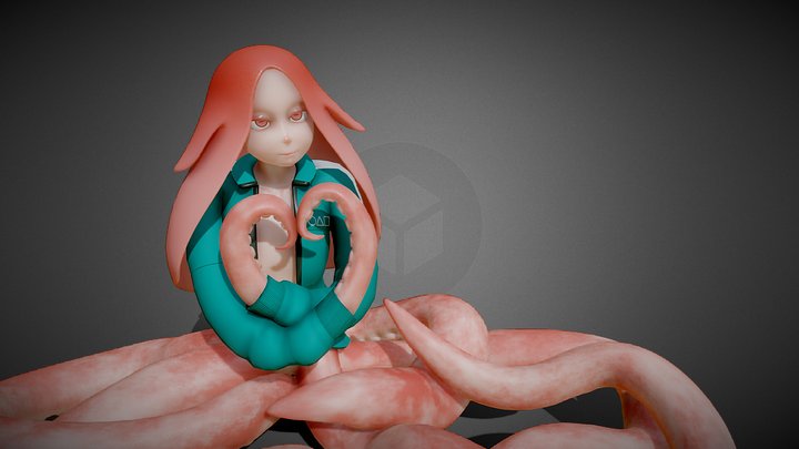 Squid Girl in jumper from Squid Games 3D Model