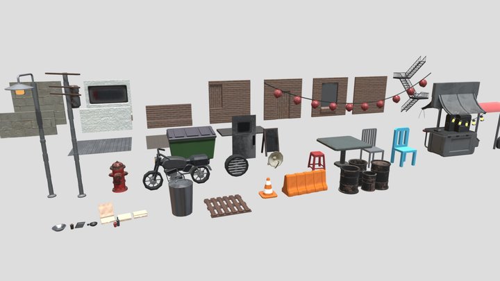 Urban Enviroment Modular Assets - Final MI 3D Model
