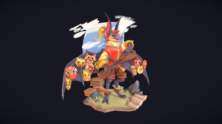 Bat Bard - Stylized Creation 3D Model