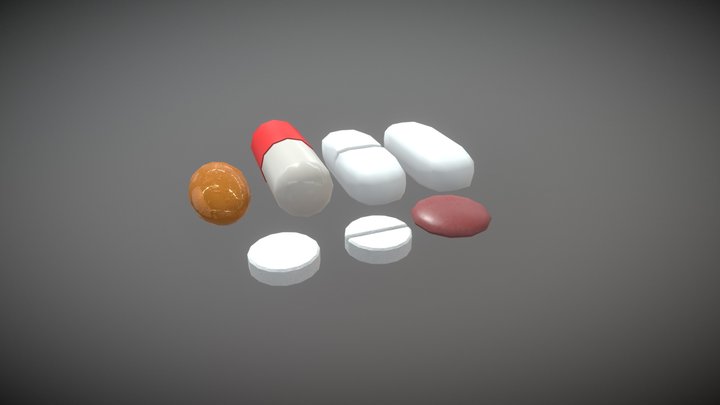 Game Ready Medication Pills Sortiment Low Poly 3D Model