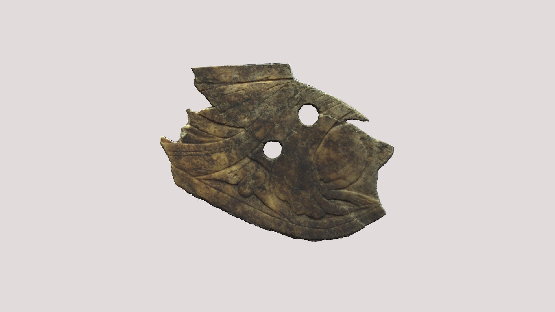 Carved bone saddle fragment from Tata (Hungary) - 3D model by Bianka ...