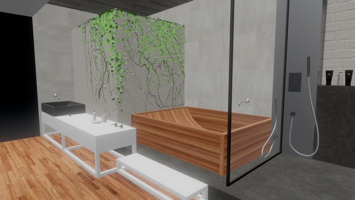 Green Bathroom 3D Model