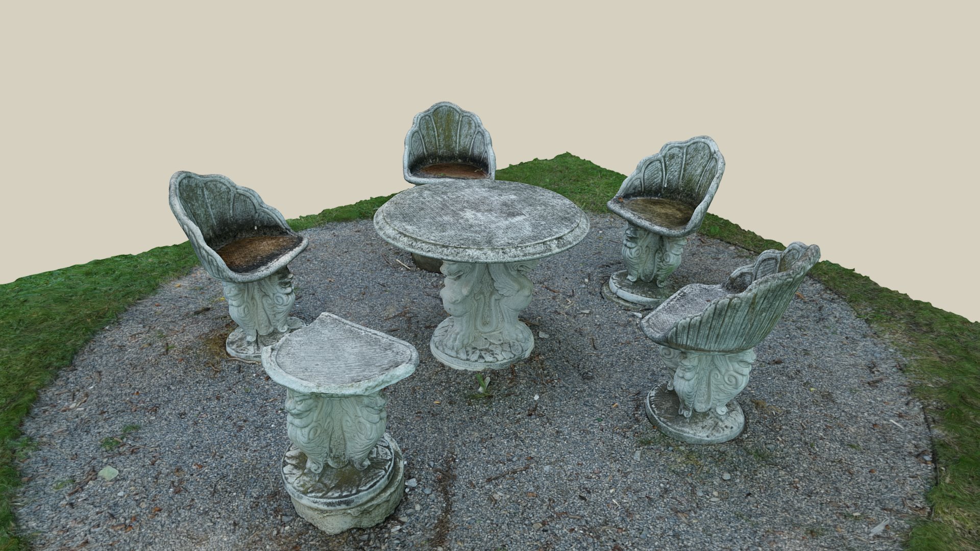 Steinerne Sitzgruppe — Sketchfab embed 3D viewer