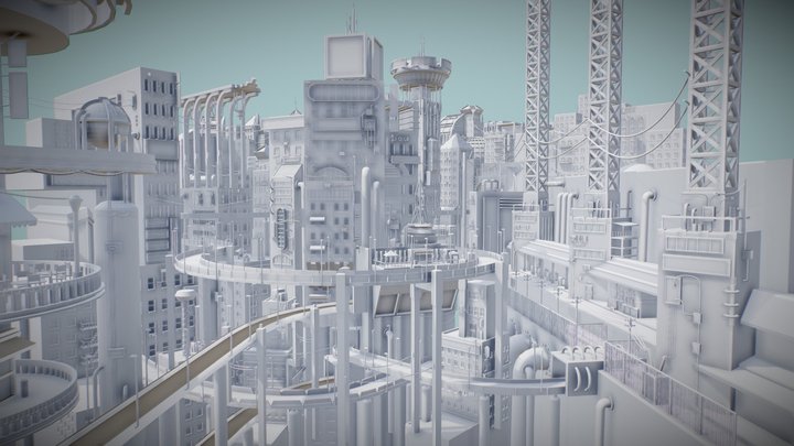Cyberpunk City (old project) 3D Model