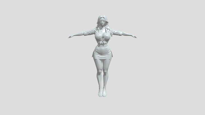 Female in school uniform 3D Model
