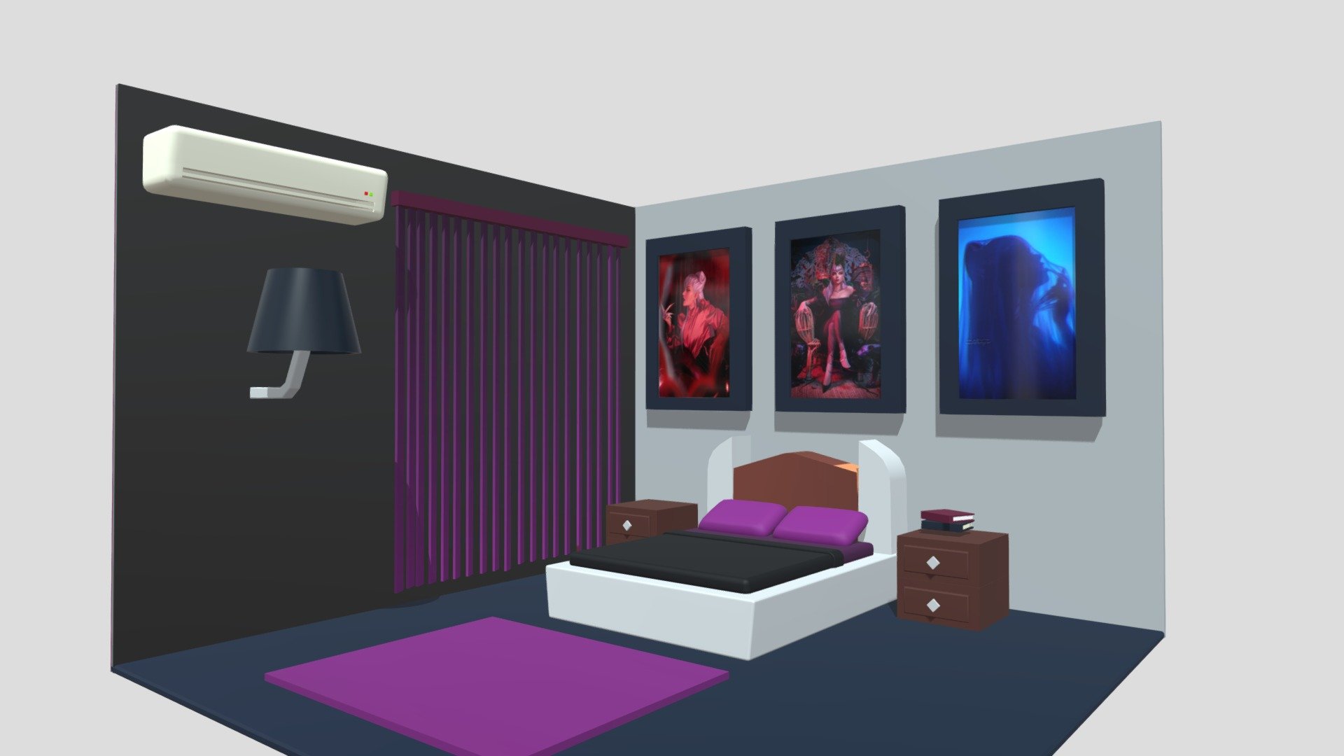 Bedroom Model 3d Model By Rebecabk01 [adfef7f] Sketchfab