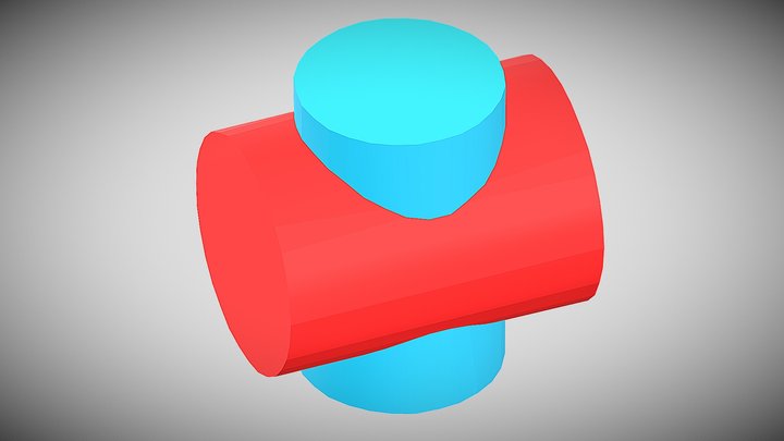 03 直立圆柱的直径小于水平圆柱的直径 3D Model