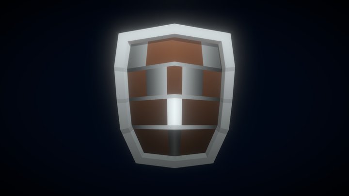 Low Poly Silver SHIELD 3D Model