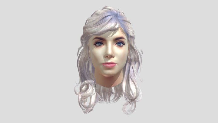 Beautiful Girl 3D Head Model 3D Model