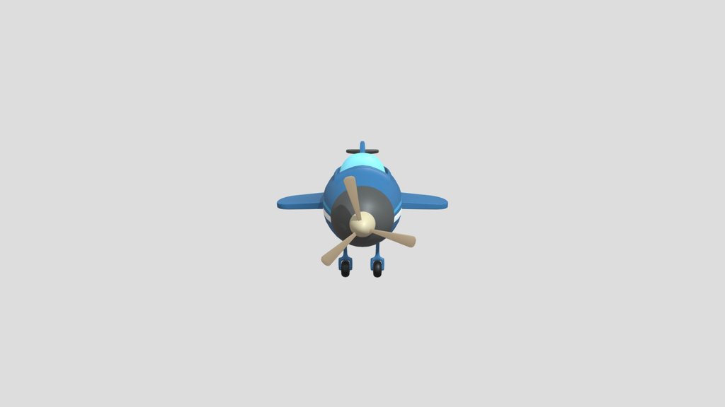 Cartoon Plane Lowpoly