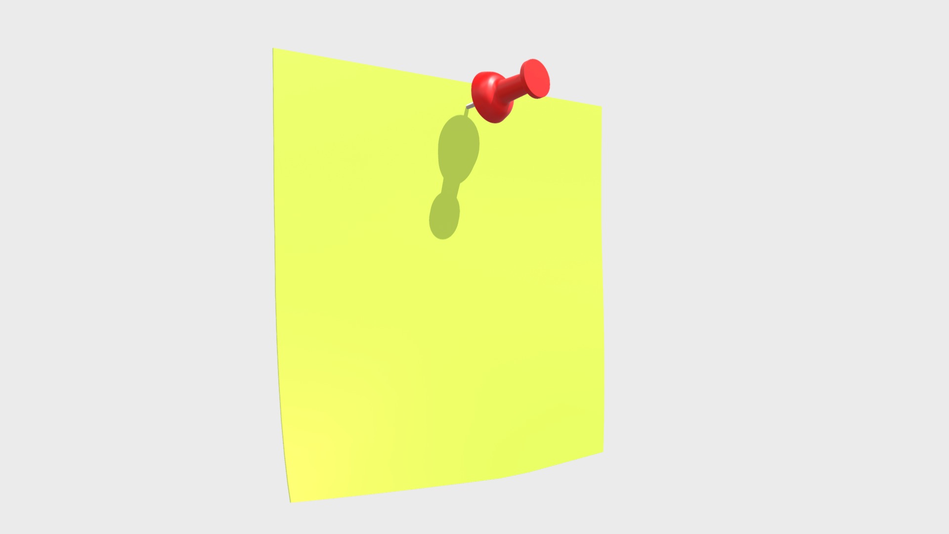 3D model Memo note - This is a 3D model of the Memo note. The 3D model is about a yellow square with red dots and a green apple on it.